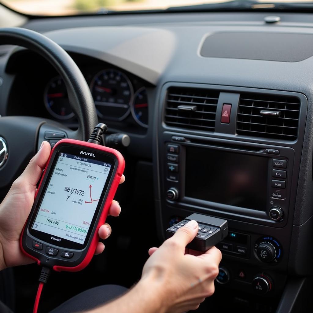 Autel Scanner Diagnosing a Vehicle