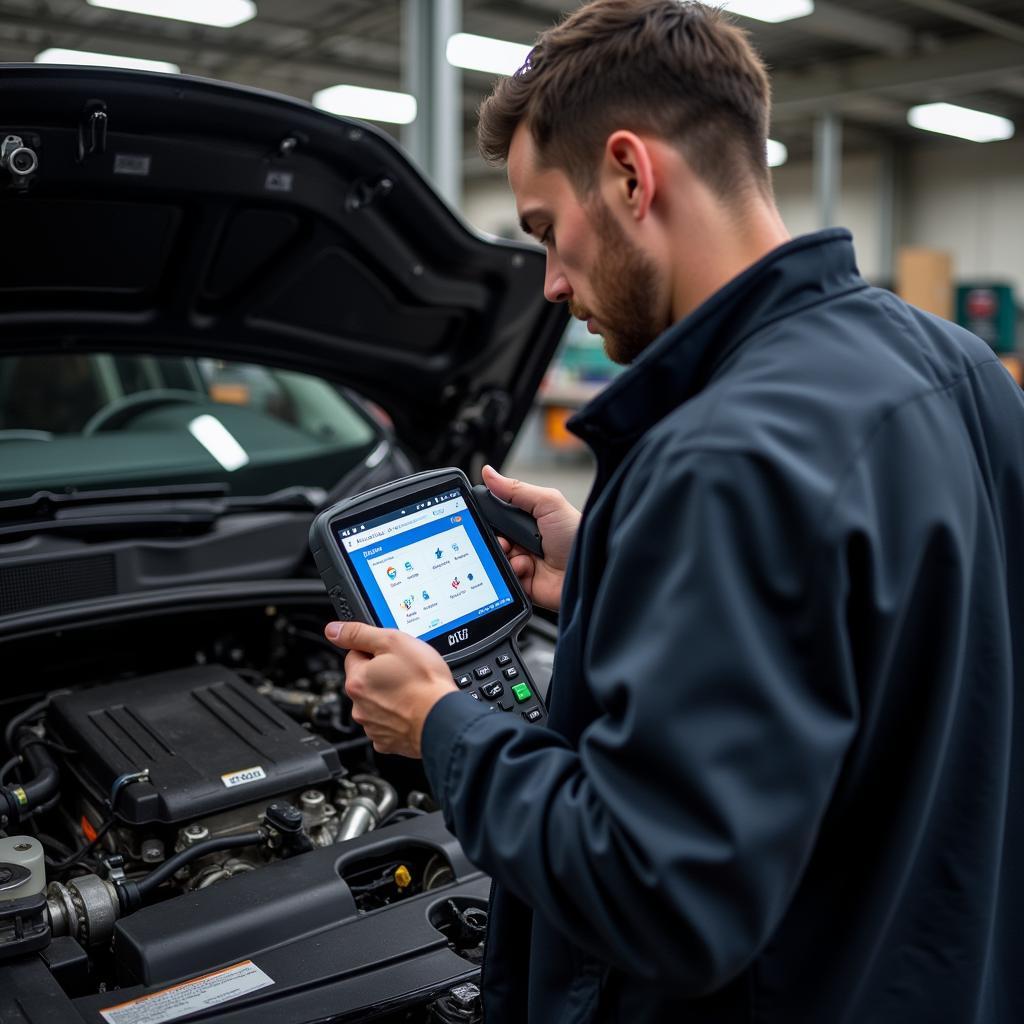 Autel Scanner in Professional Workshop