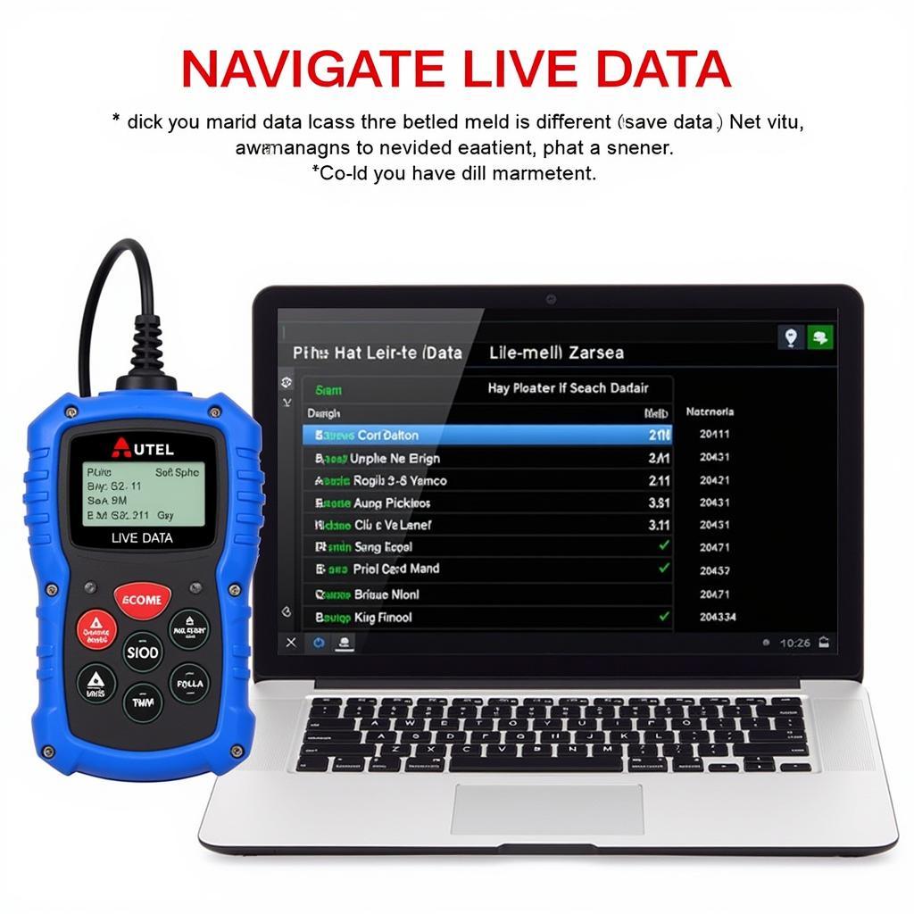 Autel Scanner Live Data Display in English