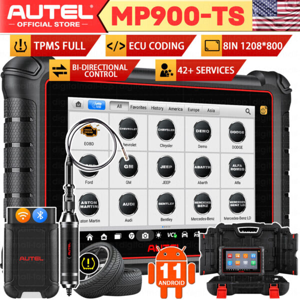 Autel Scanner MaxiPro MP900-TS 2024 Android 11 C0ding Full TPMS CANFD/DoIP Tool