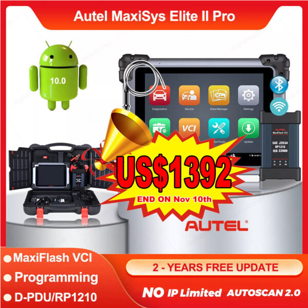 Autel Scanner MaxiSys Elite II Pro ULTRA M909 MaxiFlash Diagnostic Tool 2 year