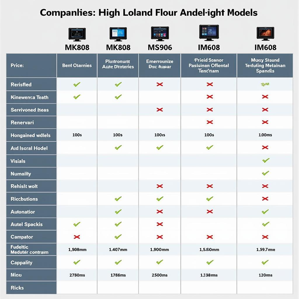 Autel Scanner Models Comparison Chart