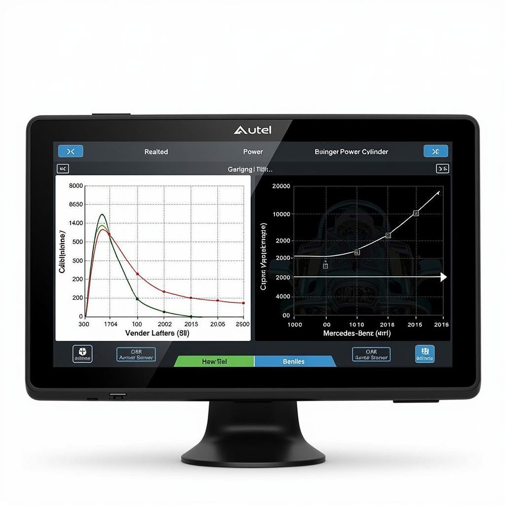 Autel Scanner Displaying Power Balance Data on a Mercedes