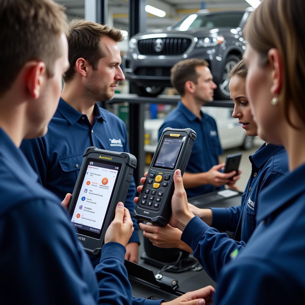 Autel Scanners in a Professional Workshop