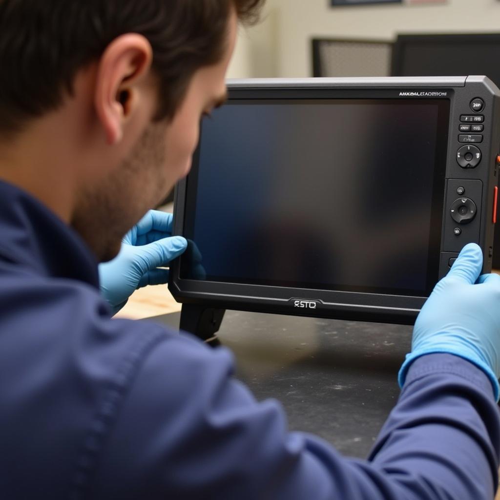 Autel Technician Replacing DS708 Screen