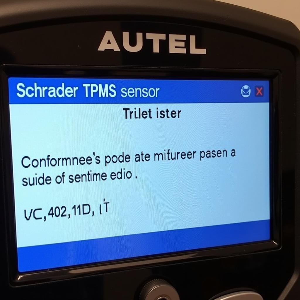 Autel Tool Displaying Successful Schrader TPMS Programming