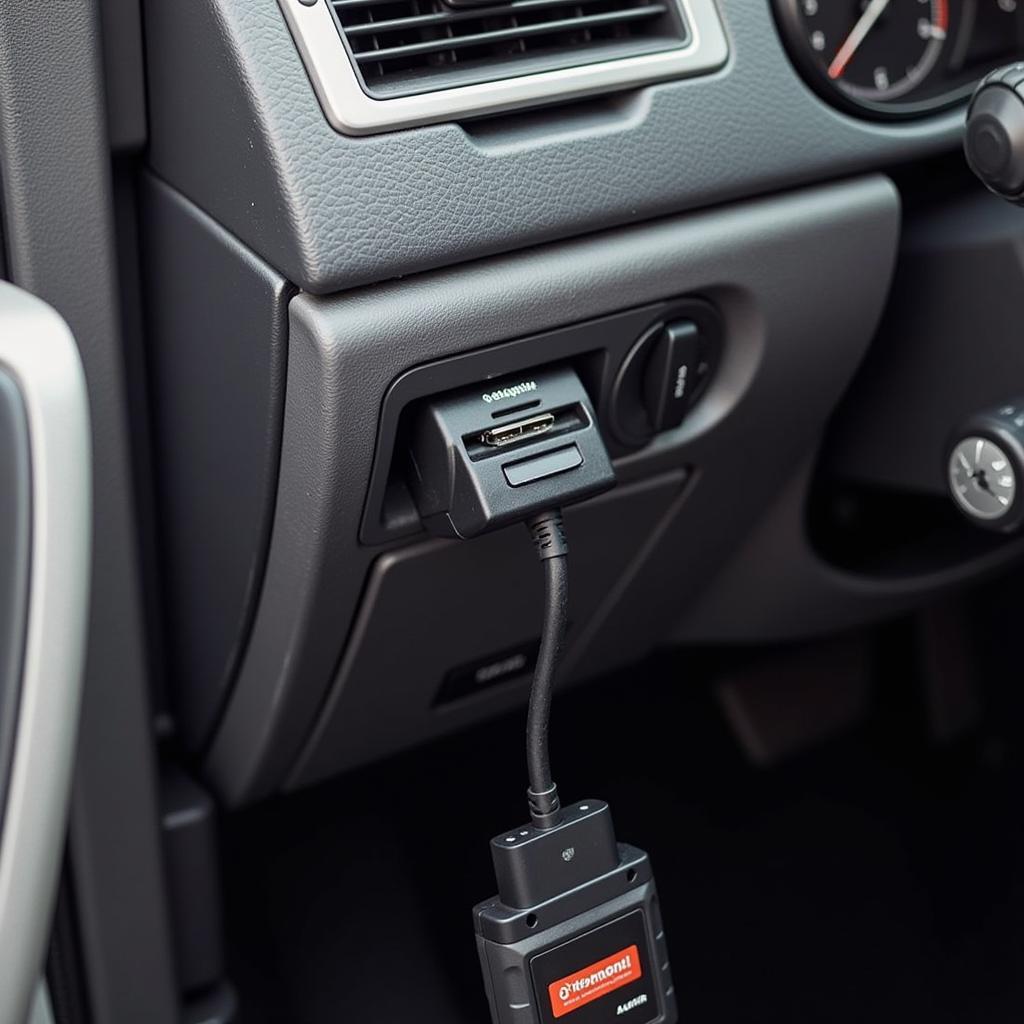 Autel TS401 Connected to OBD-II Port