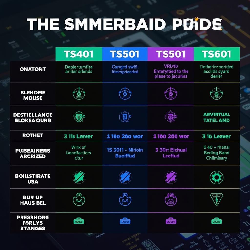 Autel TS401, TS501, and TS601 Comparison Chart