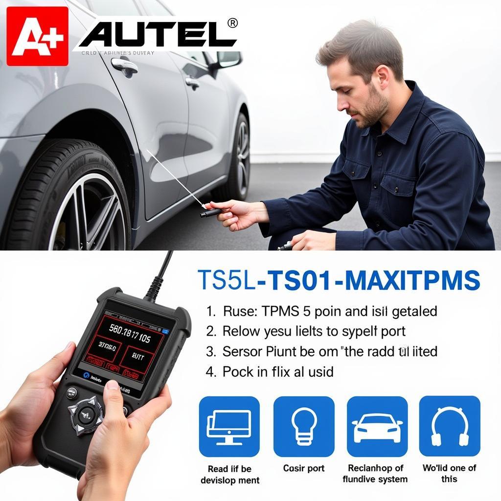 Autel TS501 MaxiTPMS TPMS Professional Tool in Use