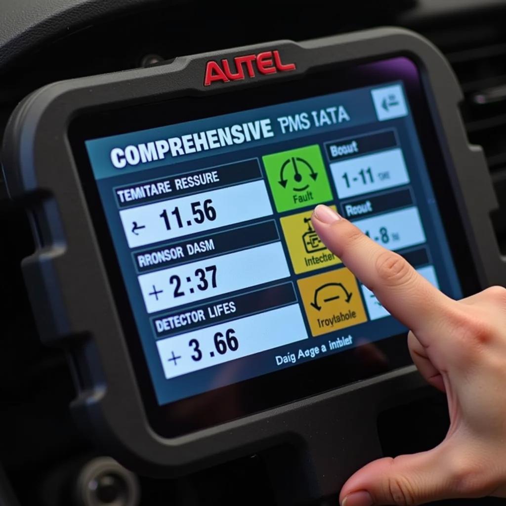 Autel TS508 Displaying TPMS Data