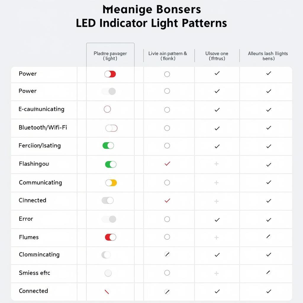 Autel X-Star LED Indicator Meanings Chart