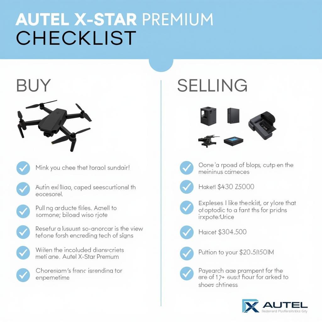 Autel X-Star Premium Buyer and Seller Checklist