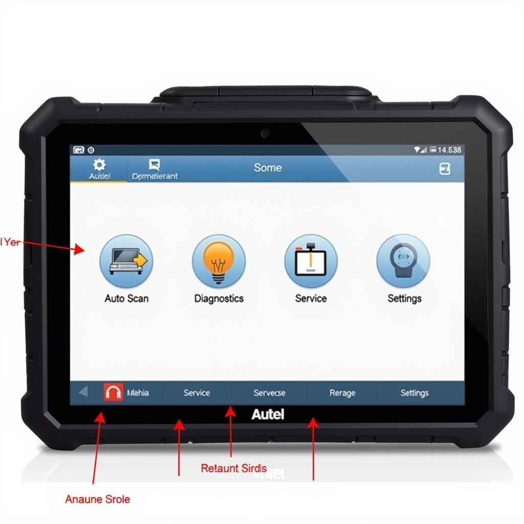 Autel XP200 Main Menu Navigation