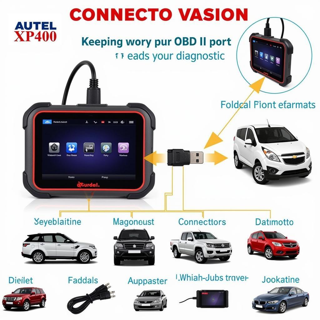 Autel XP400 Connected to Vehicle OBD-II Port