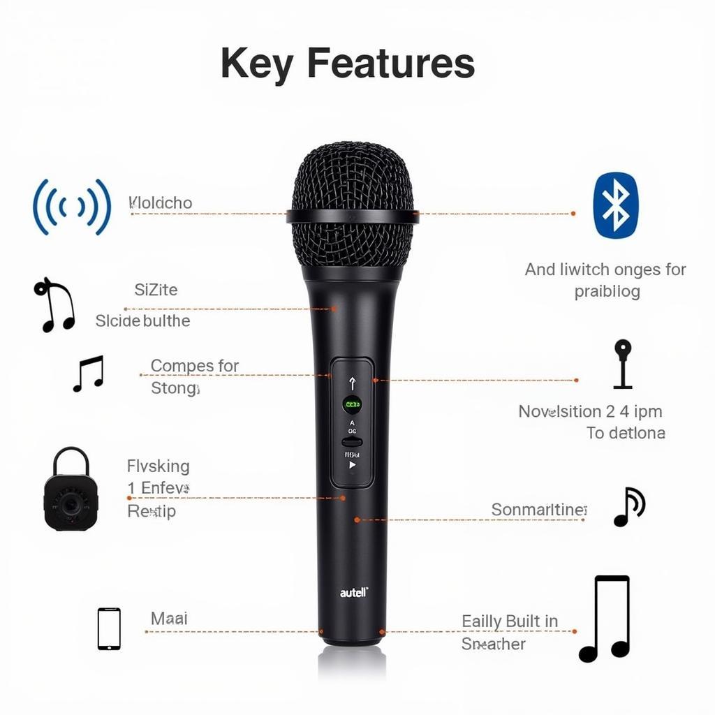 Autell Portable Wireless Karaoke Microphone Features