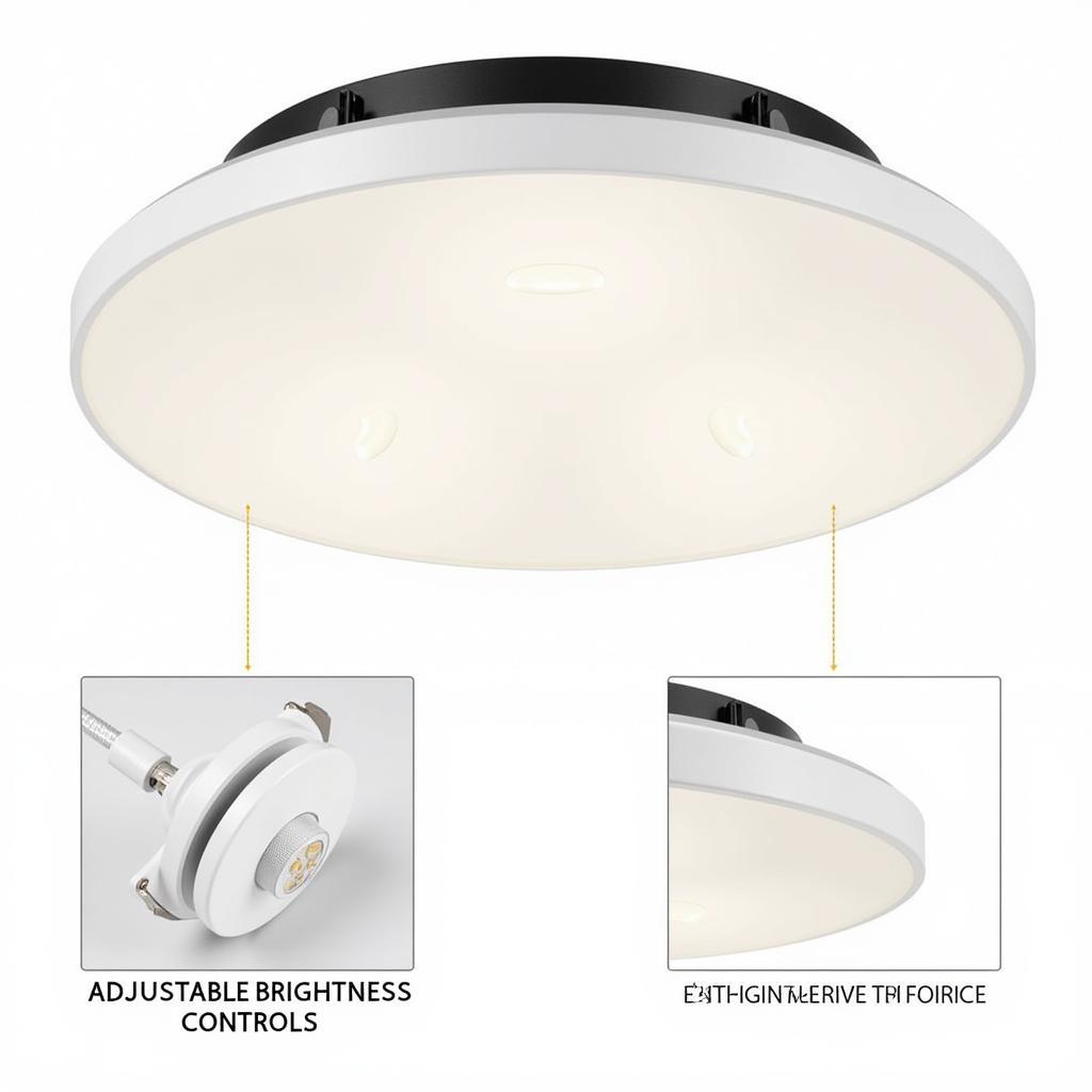 Close-up view of an Autelo Flush Mount Ceiling Light highlighting its key features.