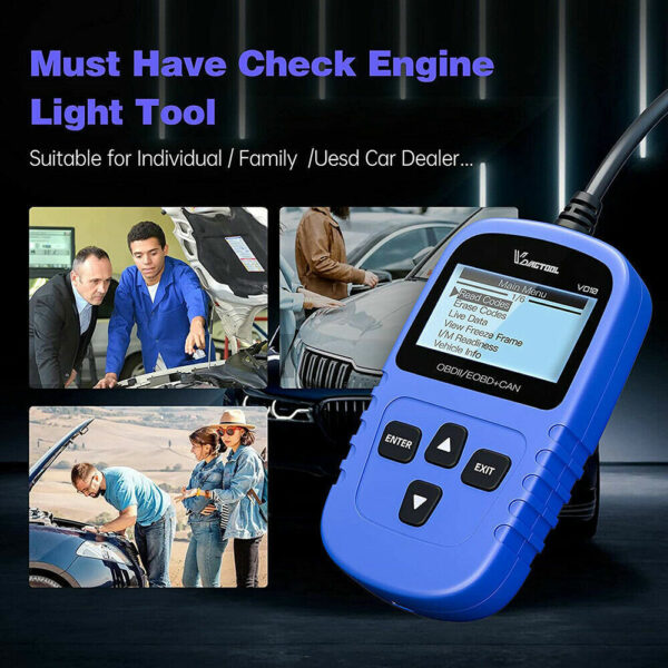 Auto OBD2 Scanner Check Engine Light Fault Code Reader Live Data Diagnostic Tool - Image 3