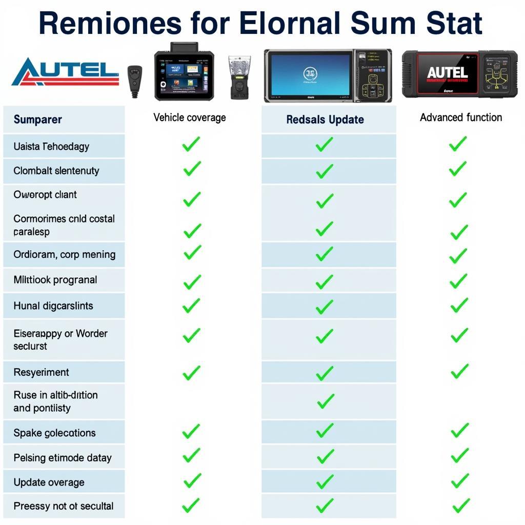 AutoEnginuity vs. Autel Comparison Chart