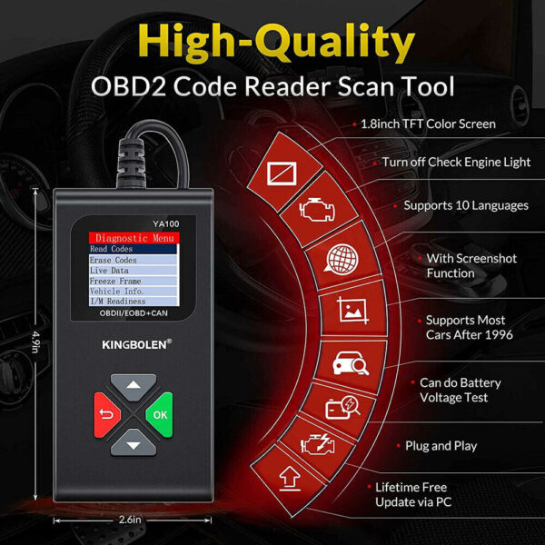 Automotive Car OBD2 Scanner OBDII Code Reader Check Engine Fault Diagnostic Tool - Image 5