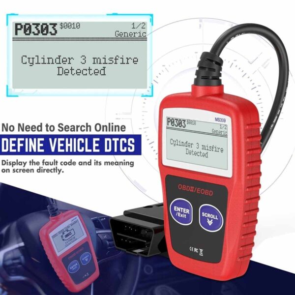 Automotive Code Reader MS309 OBD2 Scanner Car Check Engine Fault Diagnostic Tool - Image 5