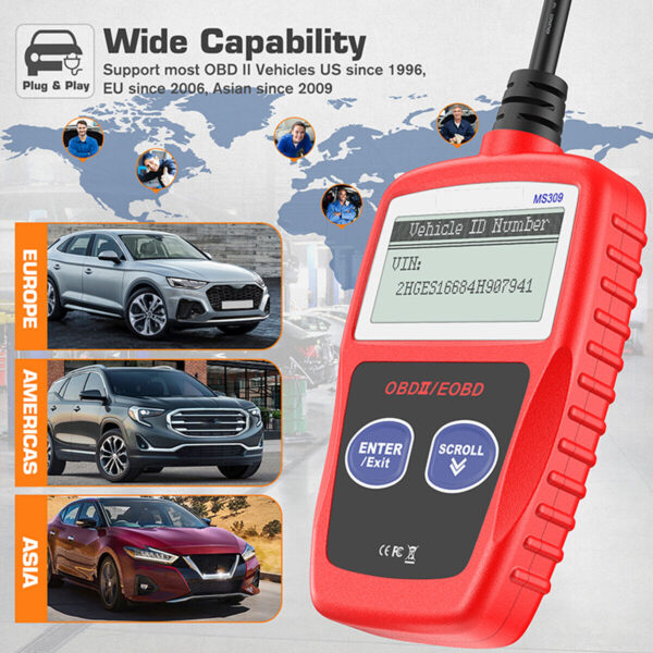 Automotive Code Reader OBD2 Scanner Car Check Engine Fault Diagnostic Tool - Image 6