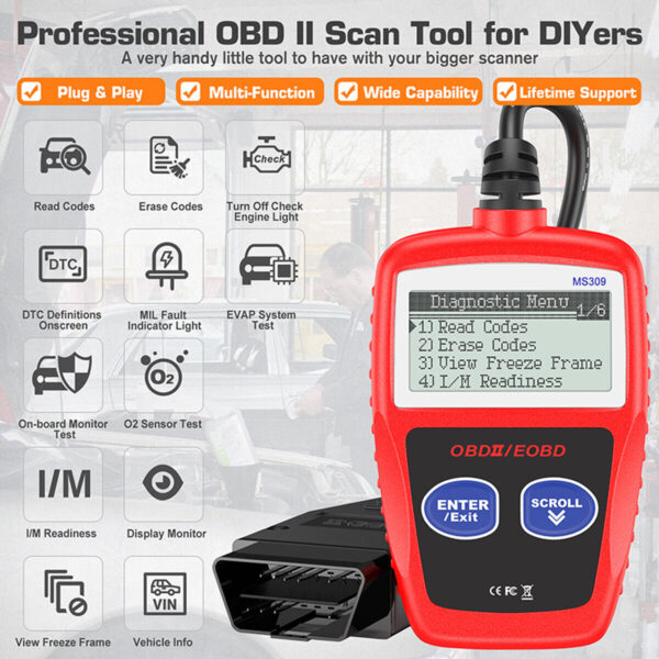 Automotive Code Reader OBD2 Scanner Car Check Engine Fault Diagnostic Tool - Image 6