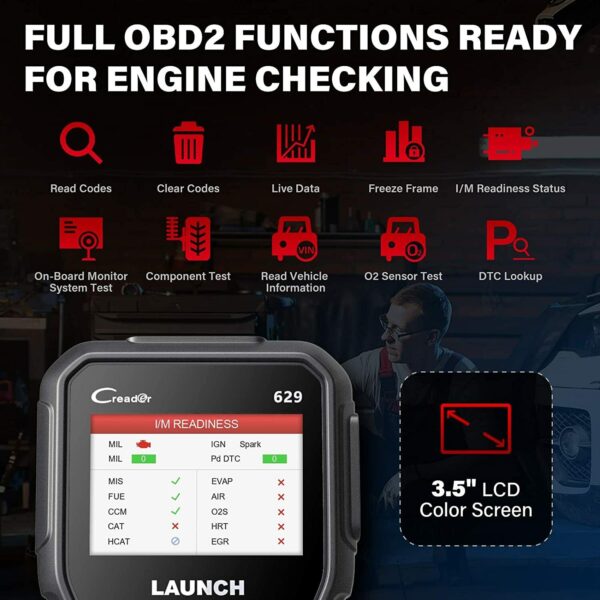 Automotive OBD Car ABS SRS Scanner CR619 Code Reader Engine OBD2 Diagnostic Tool - Image 6