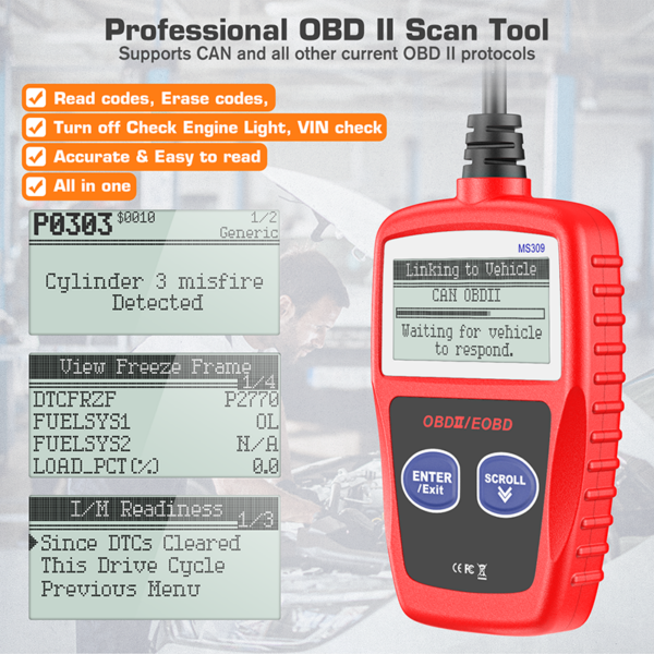 Automotive OBD Code Reader OBD2 Scanner Car Check Car Detector Diagnostic Tool - Image 4