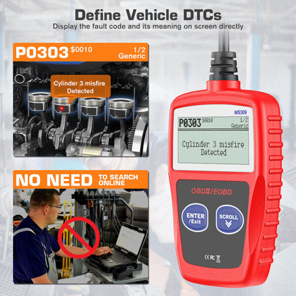 Automotive OBD Code Reader OBD2 Scanner Car Check Engine Fault Diagnostic Tool - Image 3