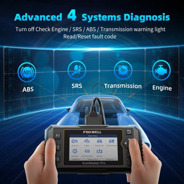 Automotive OBD2 Scanner ABS SRS ECM Diagnostic Tool Live Data Steam with 5 Reset - Image 2