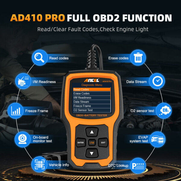 Automotive OBD2 Scanner Battery Tester Check Engine Code Reader Diagnostic Tool - Image 4