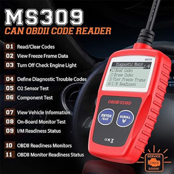 Automotive OBD2 Scanner Code Reader Car Check Engine Fault Diagnostic Tool - Image 2