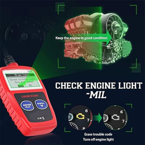 Automotive OBD2 Scanner Code Reader Car Check Engine Fault Diagnostic Tool - Image 3