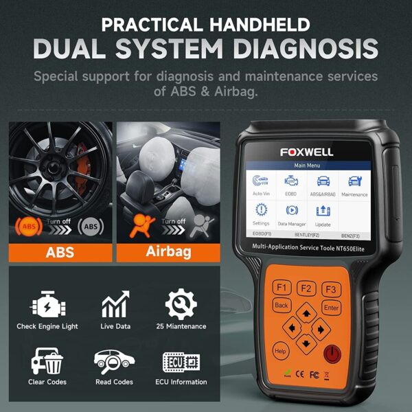 Automotive OBD2 Scanner Diagnostic Tool ABS SRS BRT DPF Injector TPMS EPB Reset - Image 5