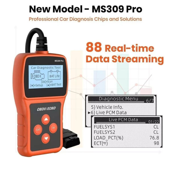 Automotive OBD2 Scanner Fault Code Reader Check Engine Diagnostic Tool MS309 Pro - Image 6