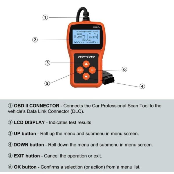 Automotive OBD2 Scanner Fault Code Reader Check Engine Diagnostic Tool MS309 Pro - Image 4