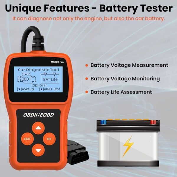 Automotive OBD2 Scanner Fault Code Reader Check Engine Diagnostic Tool MS309 Pro - Image 5