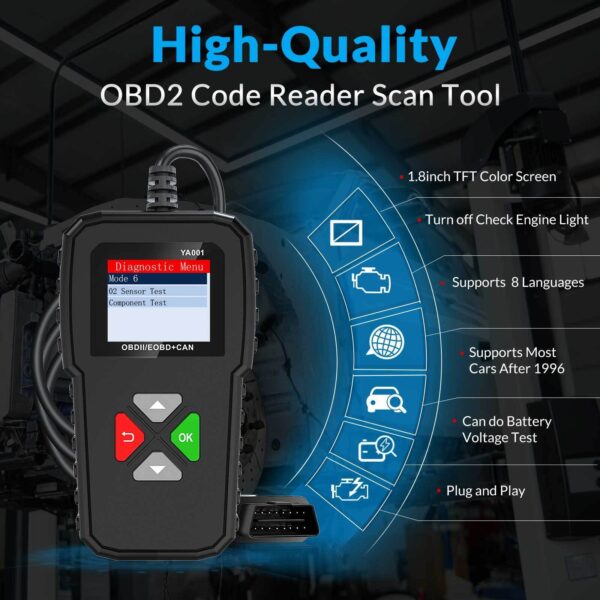 Automotive OBD2 Scanner OBD Code Reader Car Diagnostic Tool Check Engine Fault - Image 6