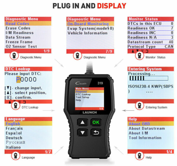 Automotive OBD2 Scanner OBDII Code Reader Car Check Engine Fault Diagnostic Tool - Image 4