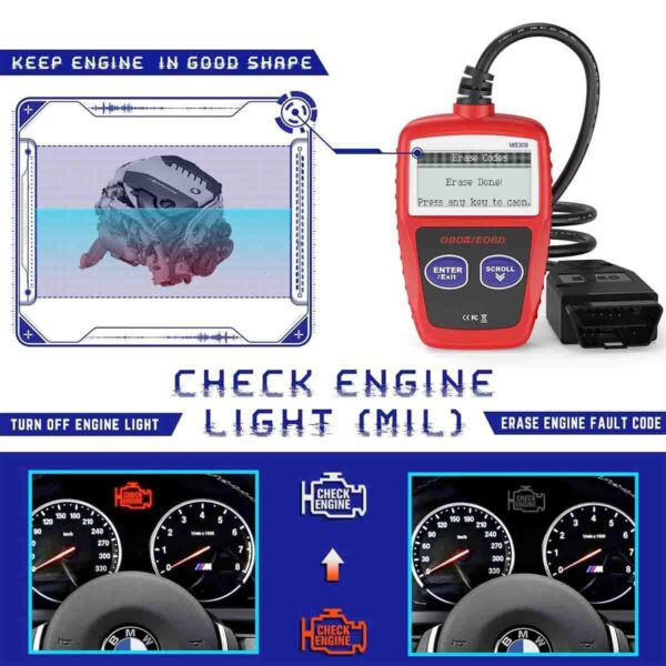 Automotive OBDII OBD2 Scanner Car Check Engine Fault Code Reader Diagnostic Tool - Image 4