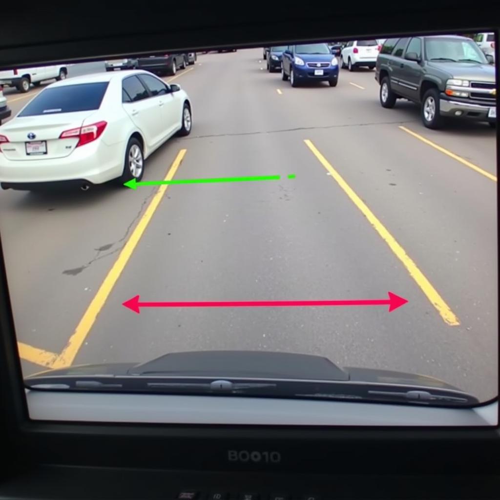 Backup camera view while parking