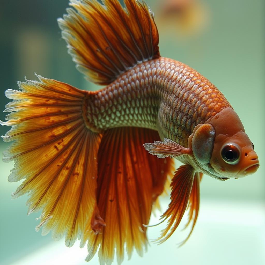 Betta fish with fin rot