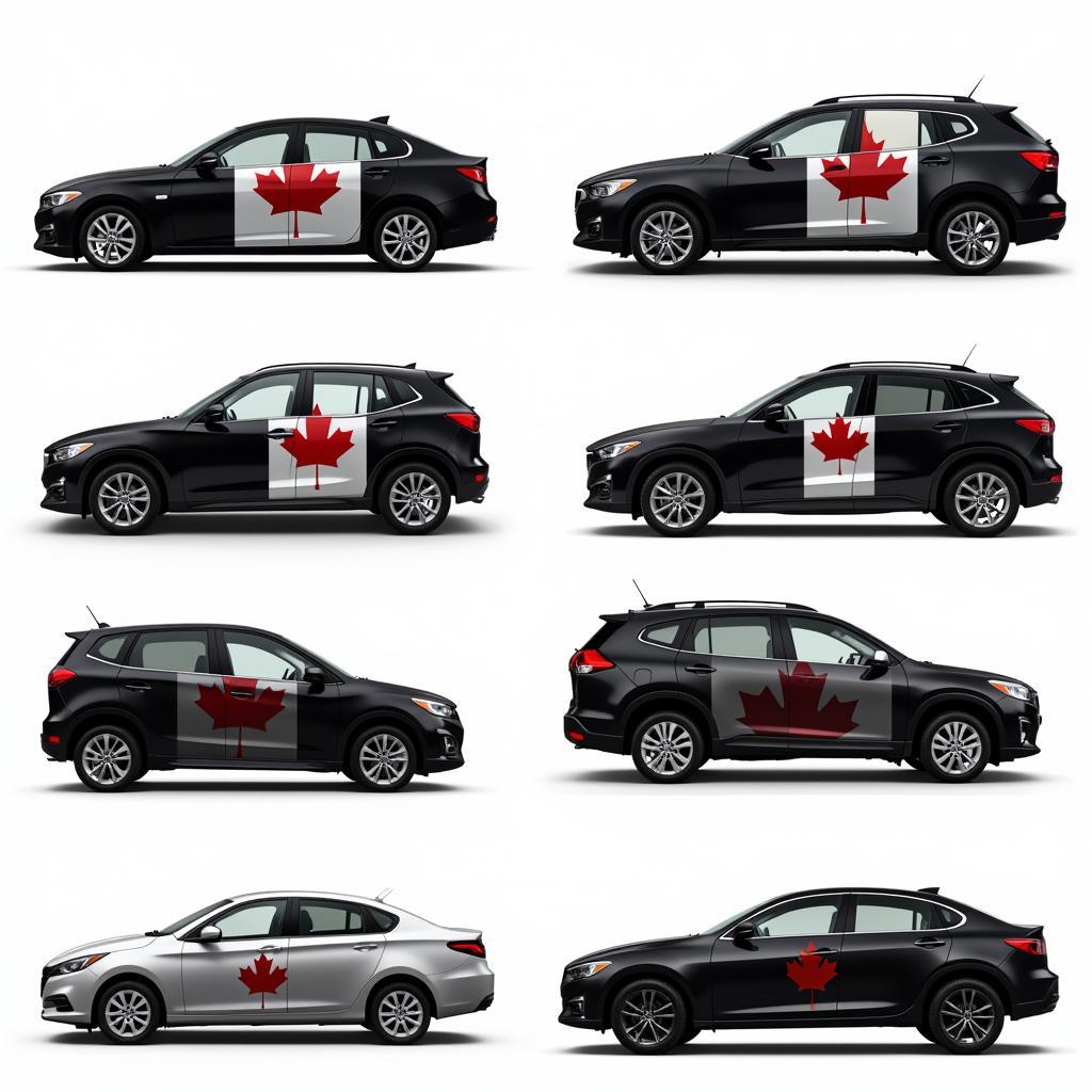 Variations of the Black Canadian Flag on Cars