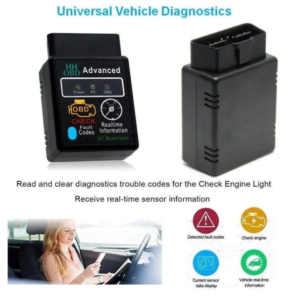 Bluetooth Compatible Car OBD2 Scanner Code Reader OBDII Diagnostic Also DE A3Y5- - Image 2