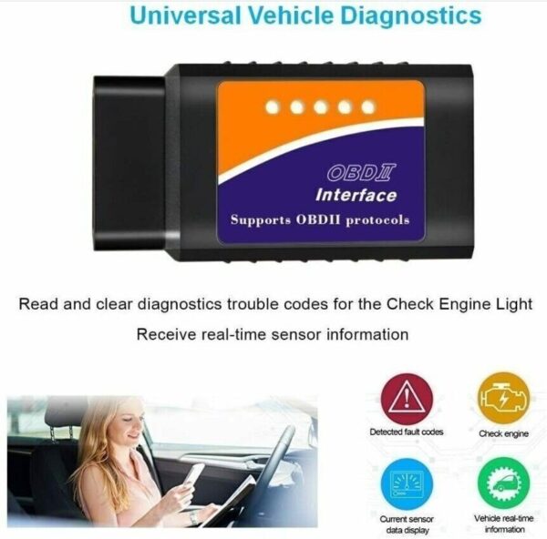 Bluetooth Compatible OBD2 OBDII Car Diagnostic Scanner Auto Fault Code Reader - Image 4