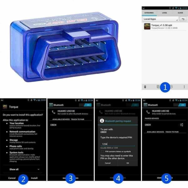 Bluetooth OBD2 OBDII Car Scanner Code Reader Check Engine Light - For Torque Pro - Image 5