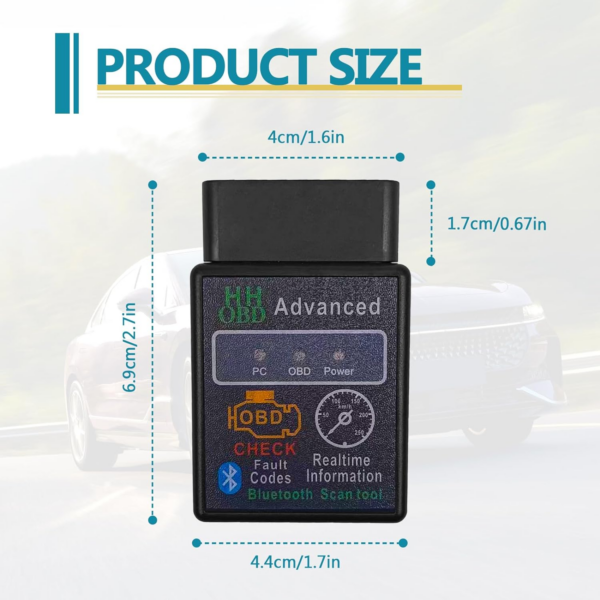 Bluetooth OBD2 Wireless Scanner Diagnostic Tool, Vehicle Code Reader for Car - Image 2