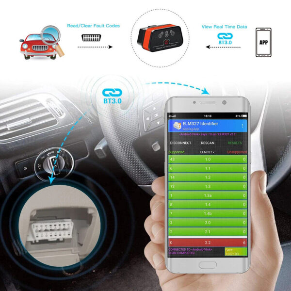 Bluetooth WIFI Car Scanner Tool ELM327 V2.2 for IOS/Android OBD 2 OBD2 Scanner - Image 4