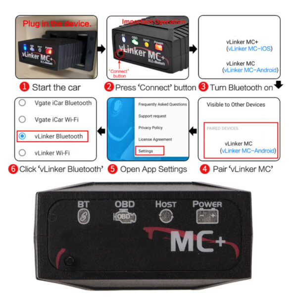 Bluetooth4.0 Diagnostic Scanner Adapter ABS OBD2 Multifunction Portable - Image 4