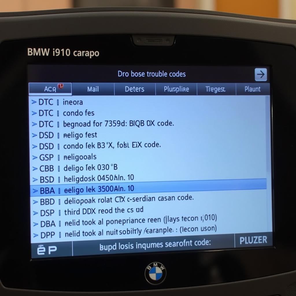 BMW i910 Scan Tool Displaying DTCs